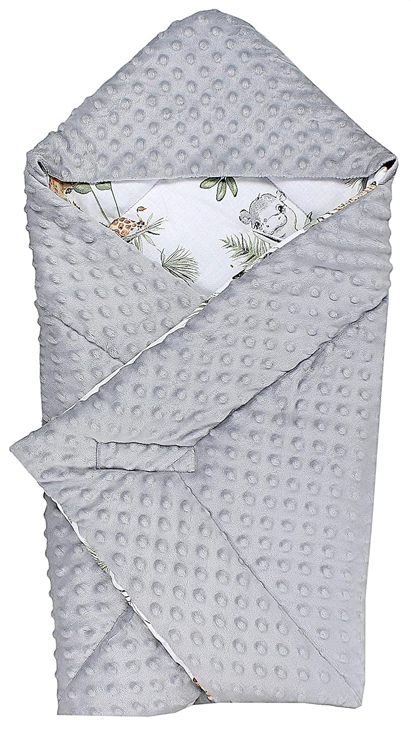 TupTam Baby Winter Einschlagdecke Babydecke 75x75cm für Autositz Babyschale Wattiert Minky Baumwolle