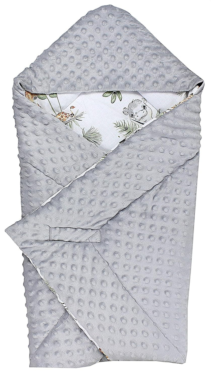 TupTam Baby Winter Einschlagdecke Babydecke 75x75cm für Autositz Babyschale Wattiert Minky Baumwolle