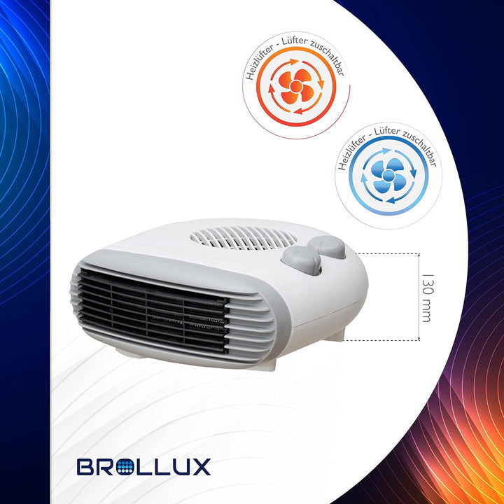 Elektroheizung 2000W LUX13 mobiles Heizgerät Thermoventilator Heizlüfter Elektroheizkörper weiss mob