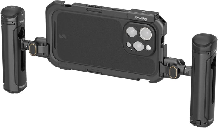SMALLRIG Phone Video Cage Dual Handheld Kit für iPhone 16 Pro Max, Phone Rig mit kabellosem Quick Re