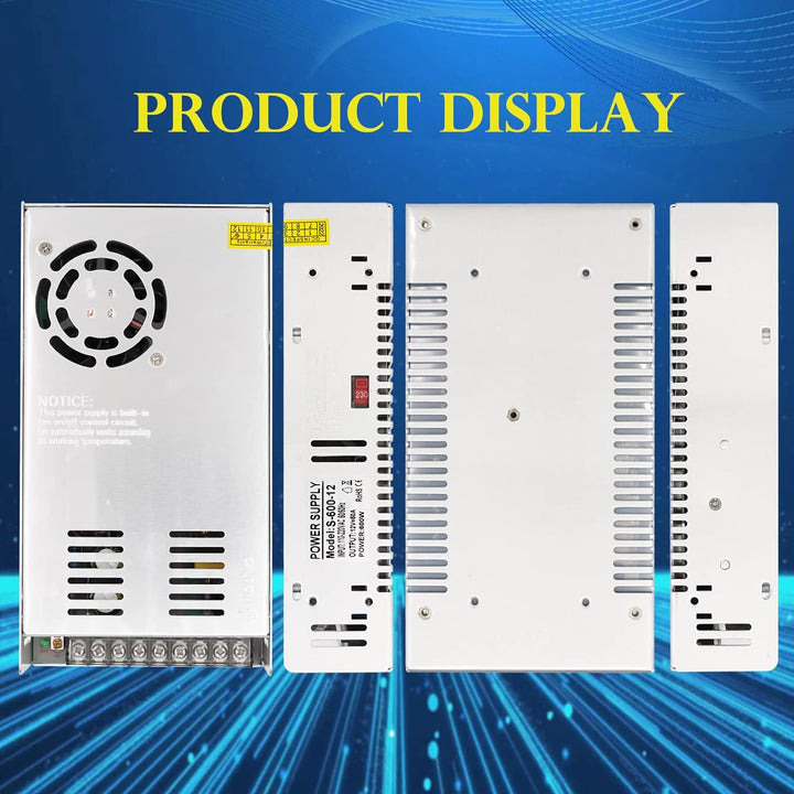 MOGOULUA DC 12V 50A 600W Netzteil Schaltnetzteil Netzteil Adapter Transformator Schalter für LED-Str