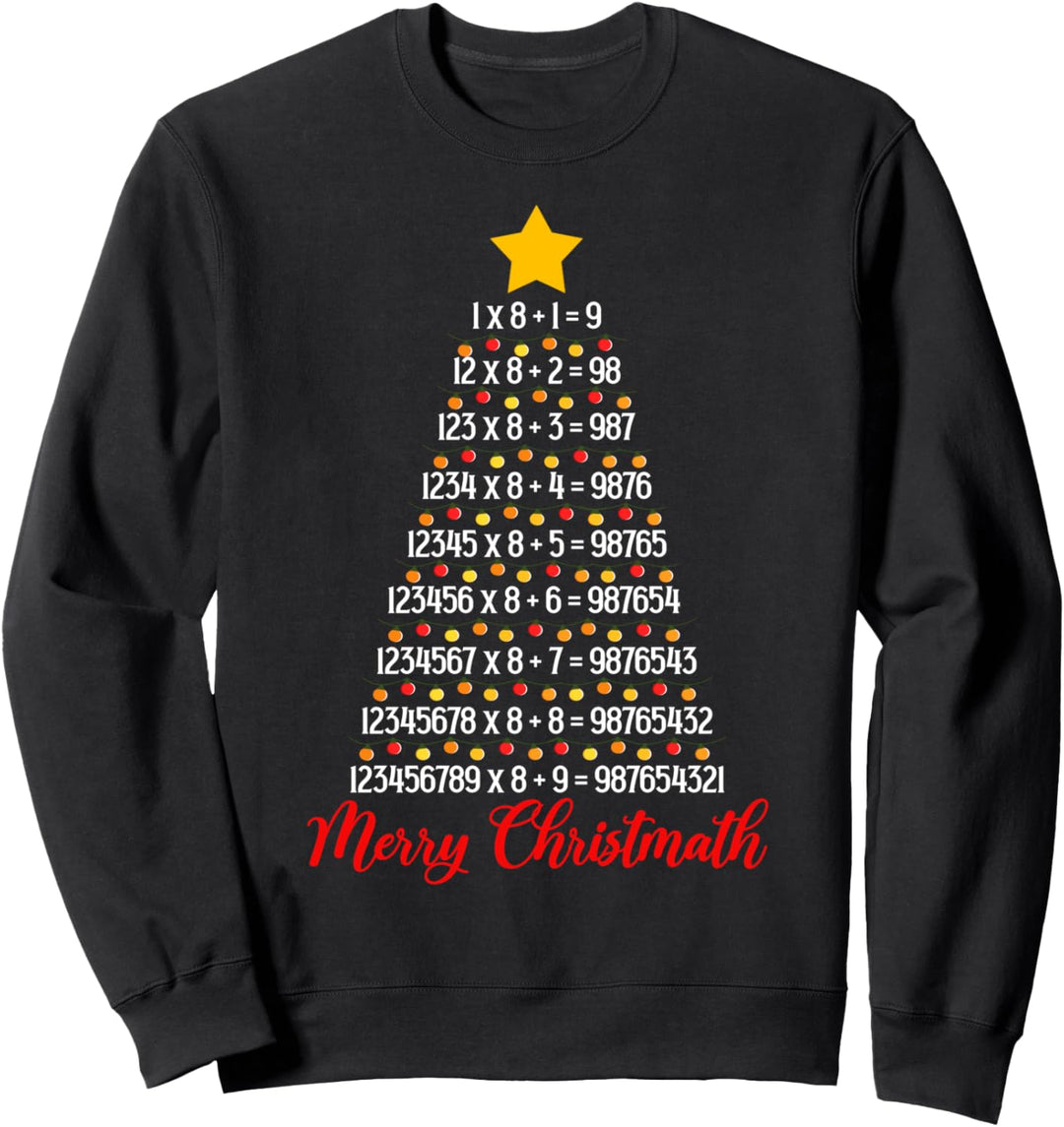 Merry Christmas Tree Math Teacher Xmas Tee Merry Christmath Sweatshirt