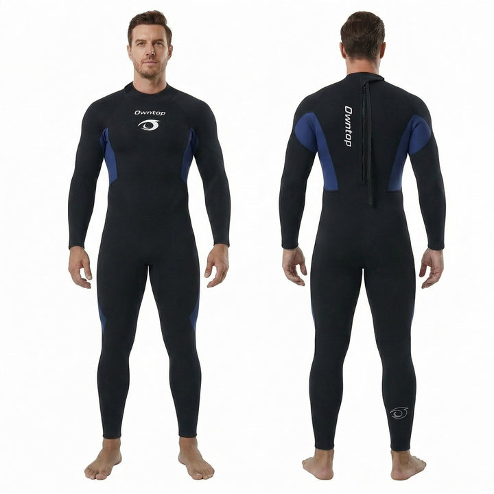 Owntop Herren Damen Ganzkörper 3/2mm Neoprenanzug, Ultra-Stretch Langarm Winter Neoprenanzug, Rücken