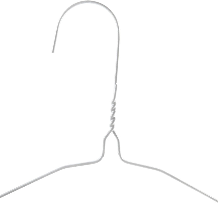 Hangerworld 20 Draht Kleiderbügel 40cm Weiss Mit Einkehrbung Metall-Kleiderbügel Extra flach, 20