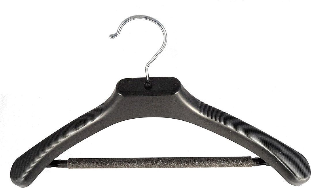 Anzug und Kostümbügel, Kleiderbügel mit Steg und Schaum, 48cm, schwarz, Neu, 50 Stück