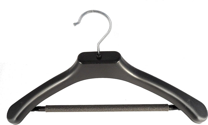 Anzug und Kostümbügel, Kleiderbügel mit Steg und Schaum, 48cm, schwarz, Neu, 50 Stück