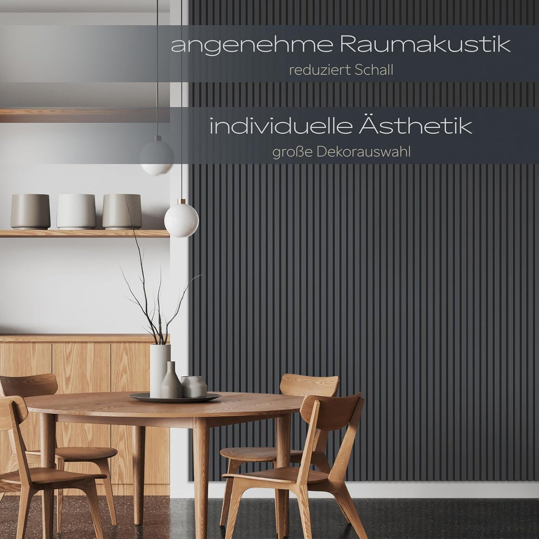 HEXIM Akustikpaneele 138,5x60cm Holz Comfort - flexible Holzpaneele Platten Lamellenwand MDF Wandpan
