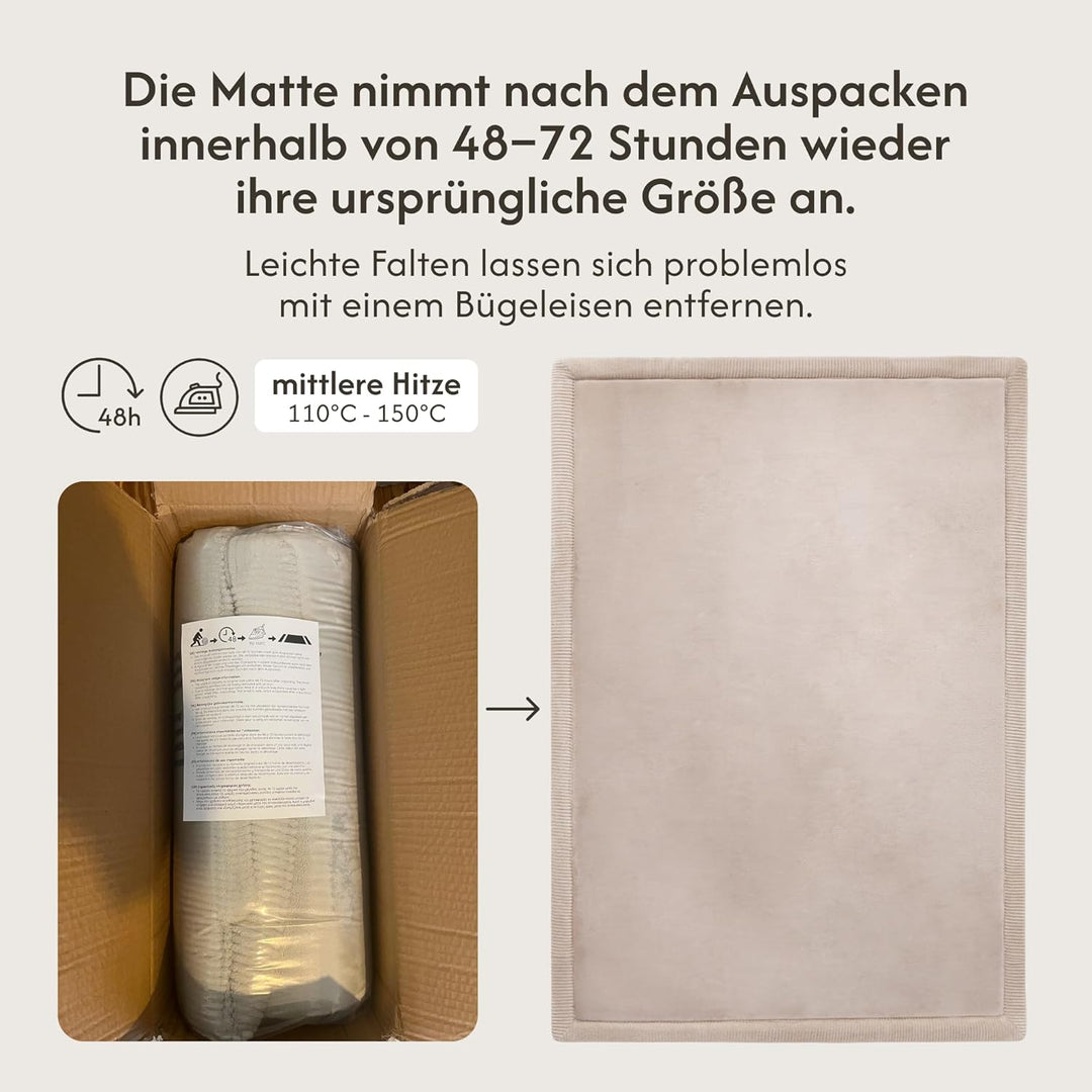 Hakuna Matte Wolkenweiche Spielmatte Baby 280x200x2,5cm, beige, Tatami Matte 200 x 280 cm Beige, 200