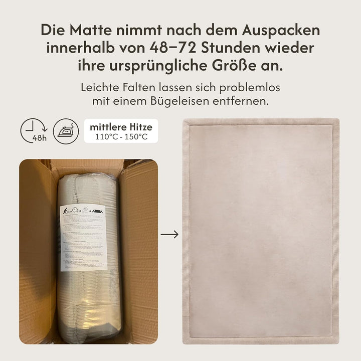 Hakuna Matte Wolkenweiche Spielmatte Baby 280x200x2,5cm, beige, Tatami Matte 200 x 280 cm Beige, 200