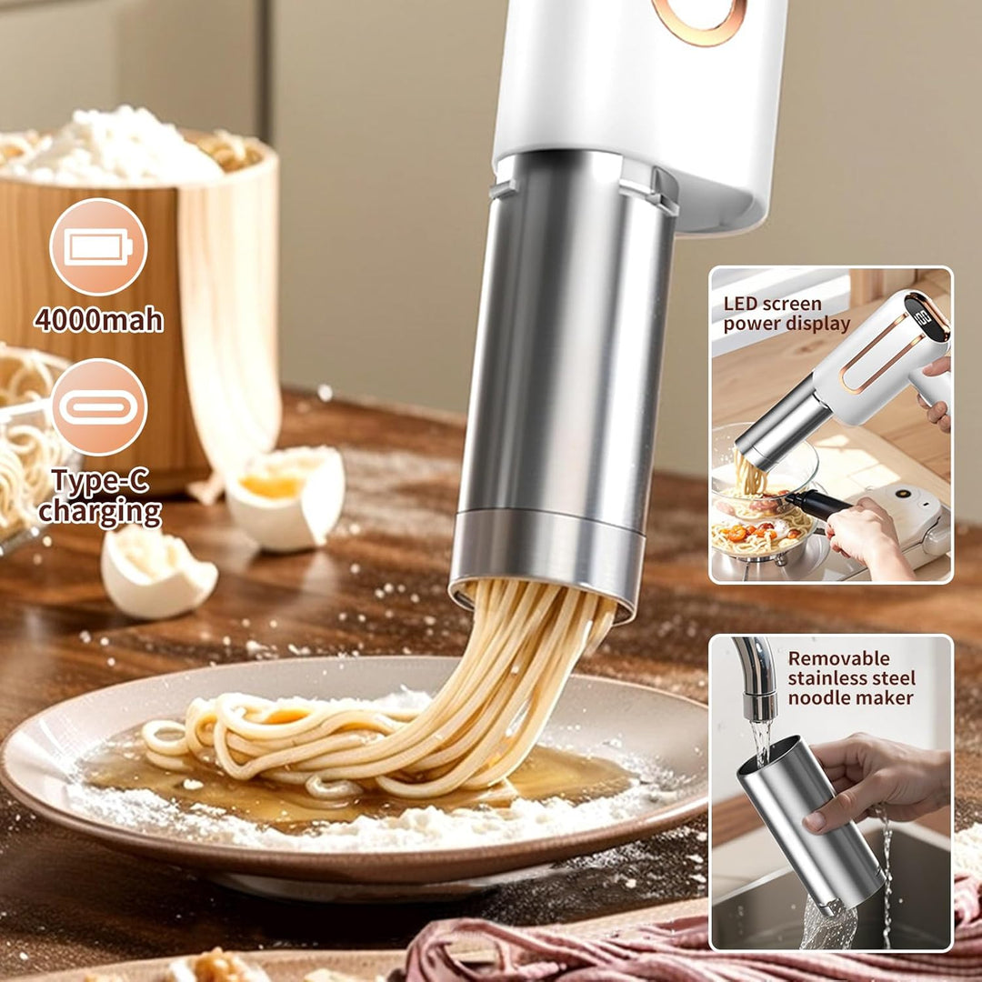Elektrische Nudelmaschine Handheld, Handpresse mit 5 Modi, Tragbare Hand-Nudelmaschine für Haushalt,