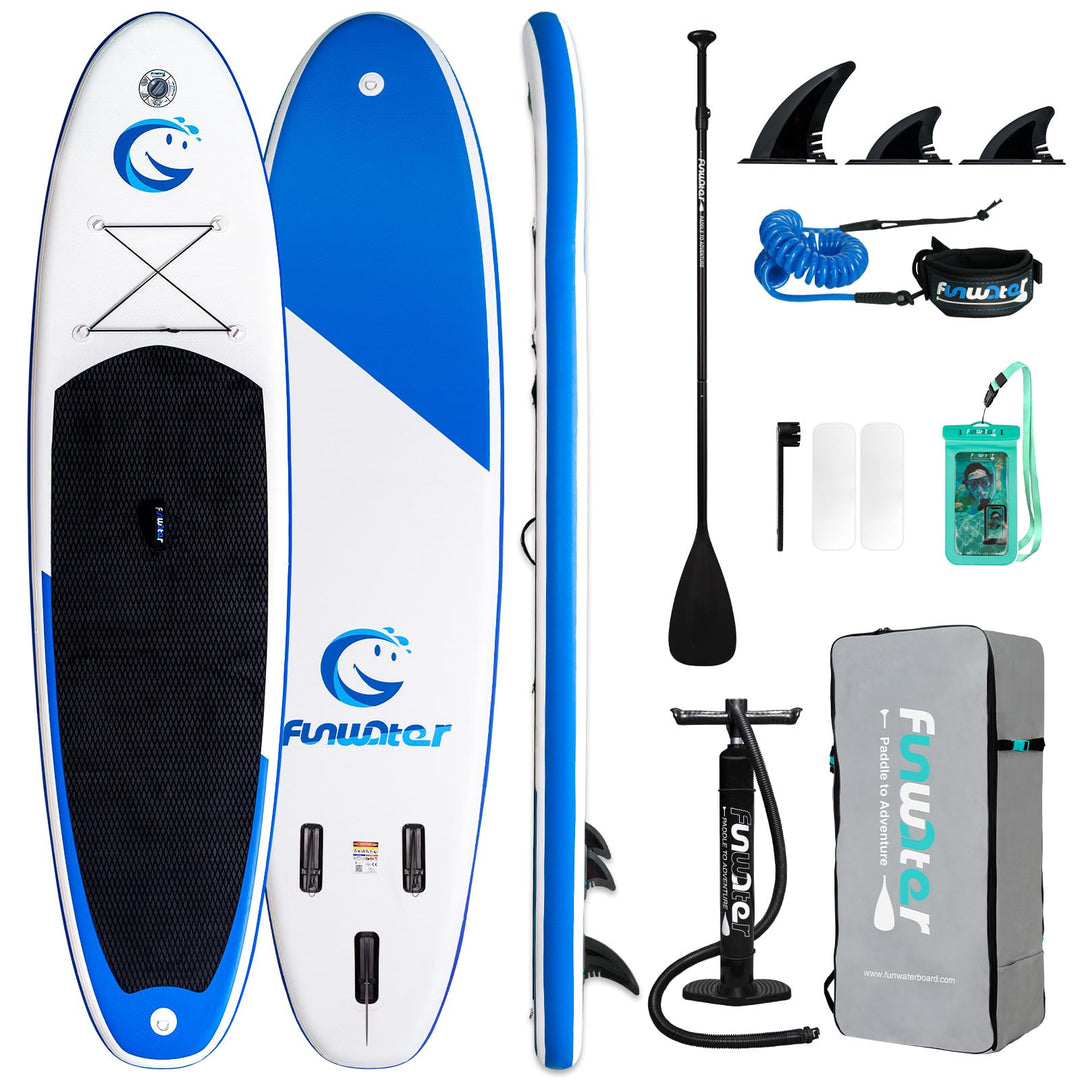 FunWater Aufblasbare Stand Up Paddling Board Sup Paddle Board Mit Verstellbarem Paddel, Handpumpe, A