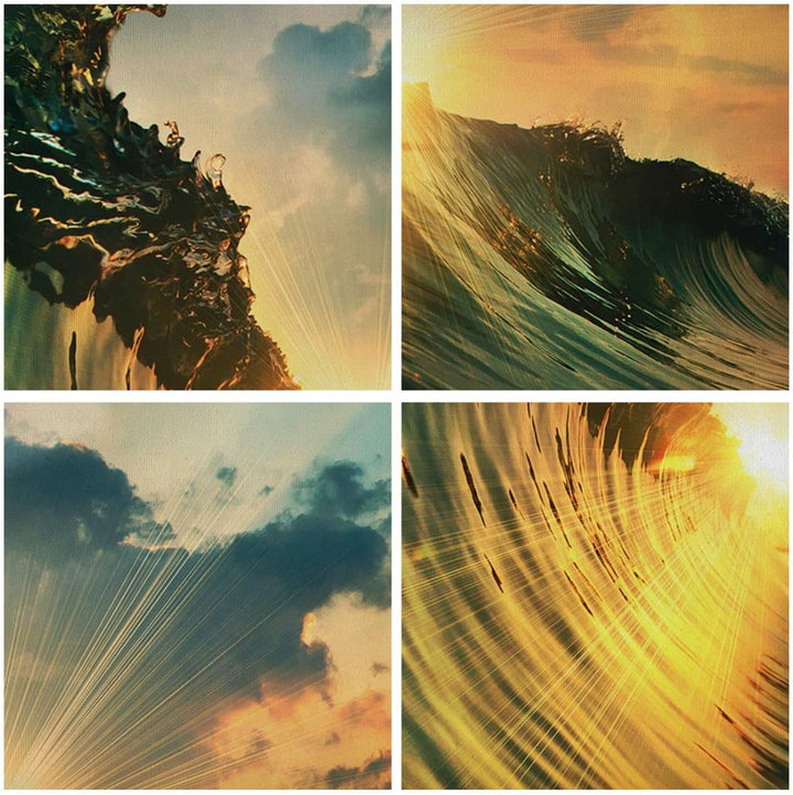 Bilder auf Leinwand Meer Welle Wasser Leinwandbild mit Rahmen 70x50cm Wandbilder Dekoration Wohnzimm