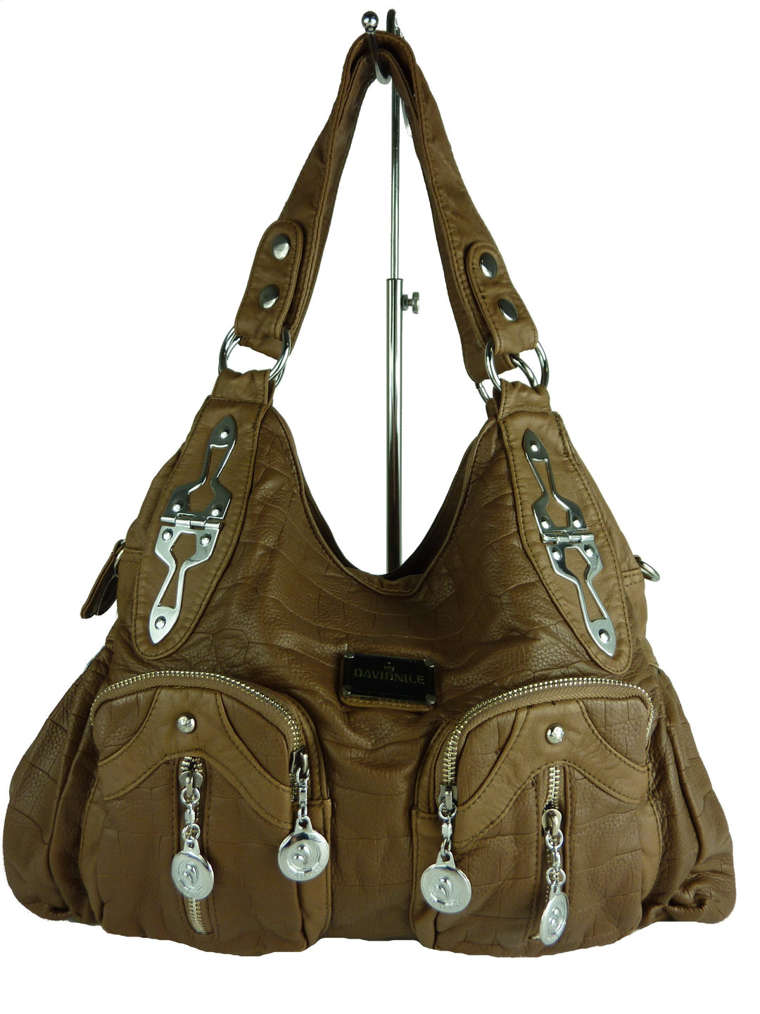 DAVID NILE 'Soraya' 13216 Damen Tasche, praktische Alltagstasche in versch. Farben 32x25x12 Braun Co