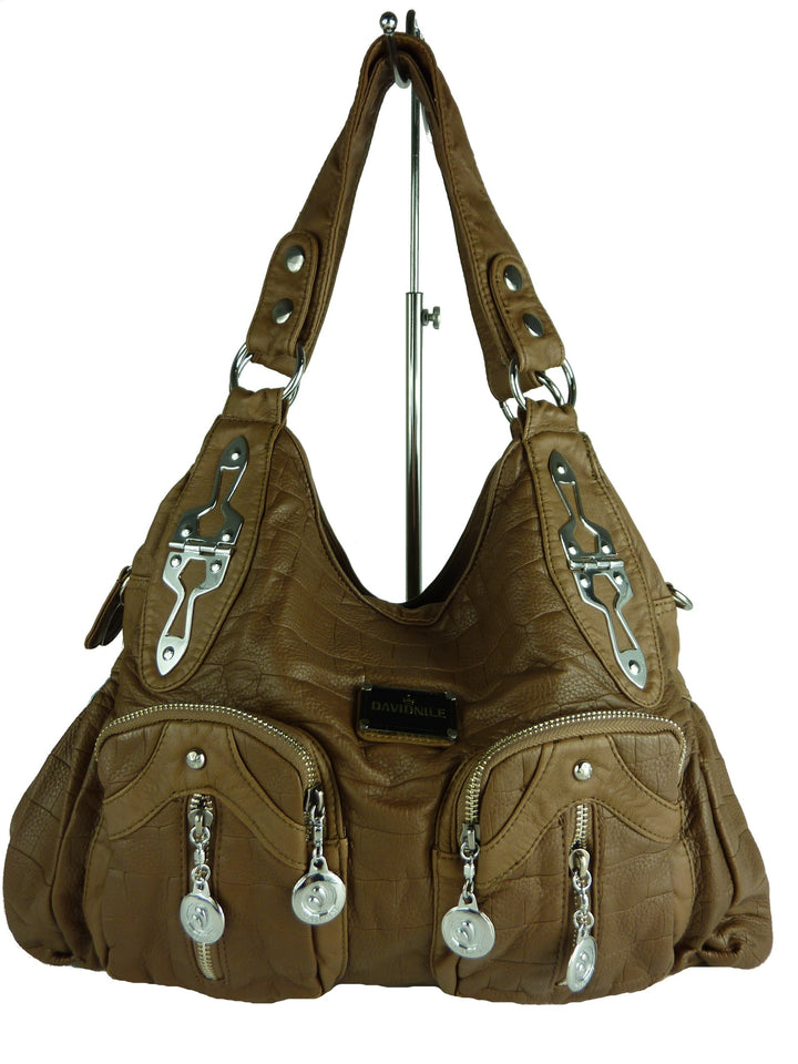 DAVID NILE 'Soraya' 13216 Damen Tasche, praktische Alltagstasche in versch. Farben 32x25x12 Braun Co