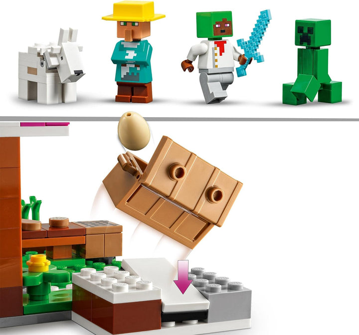 LEGO 21184 Minecraft Die Bäckerei modulares Spielzeug-Set mit Creeper- und Ziege-Figur, Konstruktion
