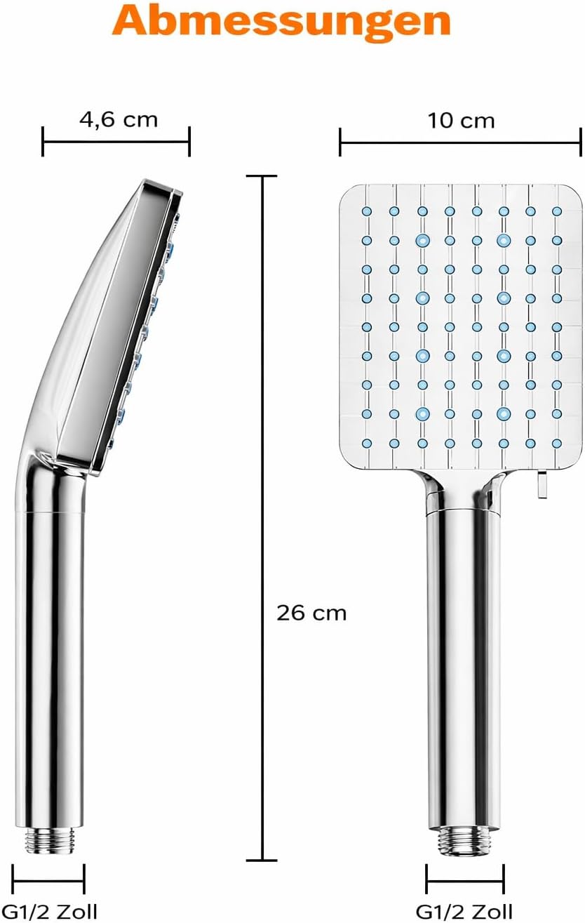 Cobbe Duschkopf mit Filter, Hochdruck Handbrause mit Filtration in 20 Schichten 1,5M Schlauch, 6 Str