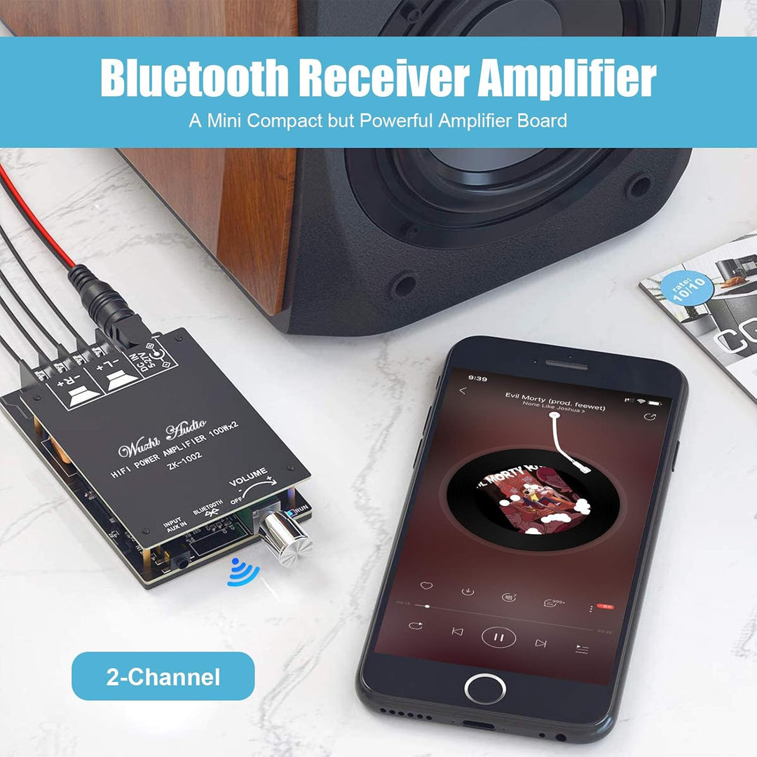 200W Bluetooth-Verstärkerplatine TPA3116,100W + 100W Audioverstärkerplatine mit LC-Filtertechnik, Zw