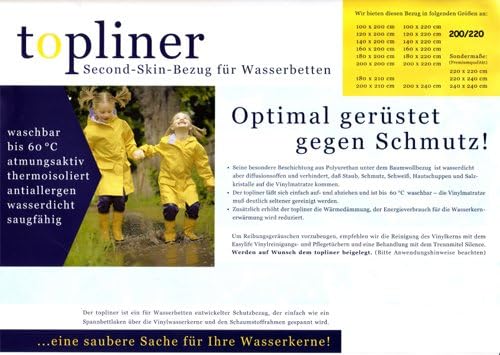 Staubschutzauflage Topliner Wasserbett 180x210cm - Effektiv gegen Staub und Schmutz auf der Wasserma