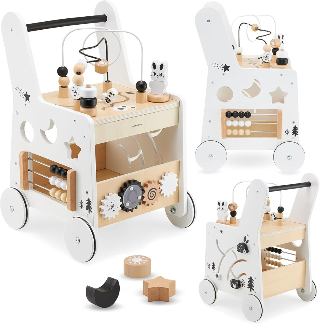 Mamabrum, Lauflernhilfe aus Holz, Lauflernwagen mit 6 in 1 Funktionen, Spielzeug für die Früherziehu