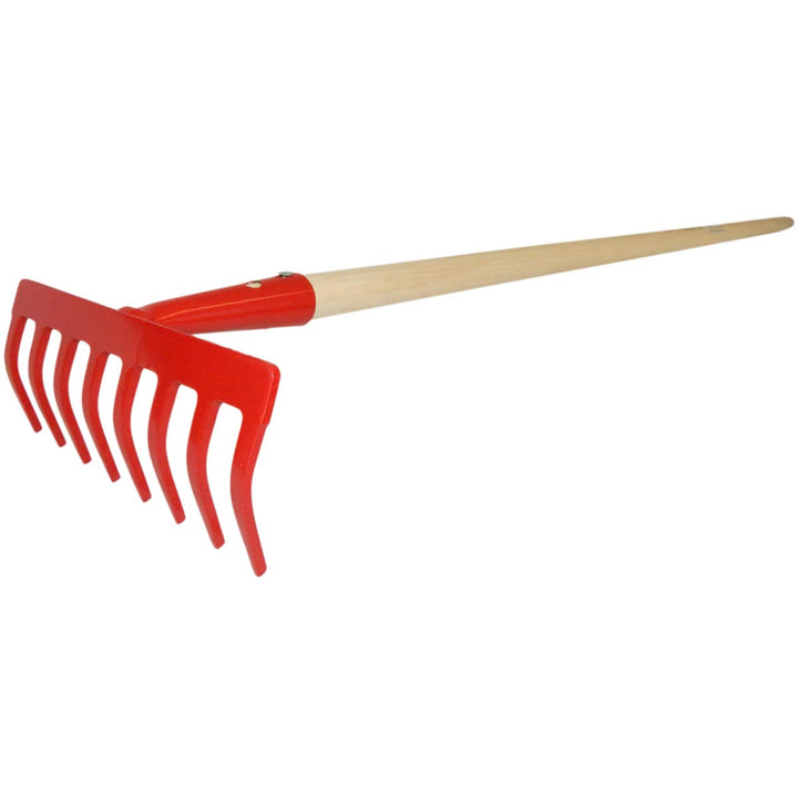 Gartenrechen - 8-Zinken Spezialstahl, schmal mit Holzstiel 150cm von SHW-FIRE 8 Zinken, 8 Zinken