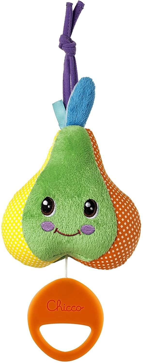 Chicco Birne-Spielhur, weiches Stoffspielzeug für Kinder in Form einer Birne zum Aufhängen am Kinder