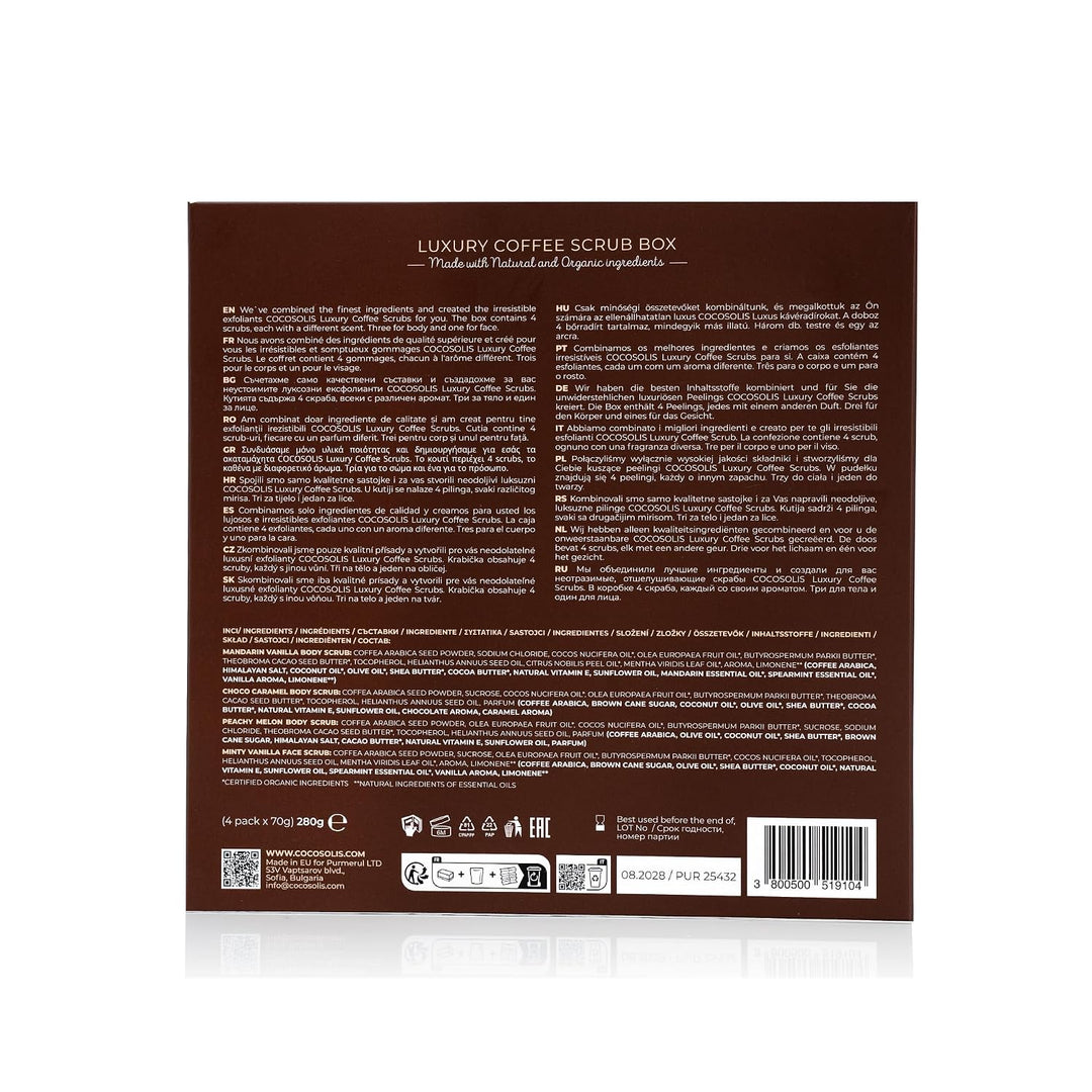 COCOSOLIS SCRUB Kaffee-Body Scrub-Set - ätherische Öle - Das perfekte luxuriöse Geschenkset Frauen -