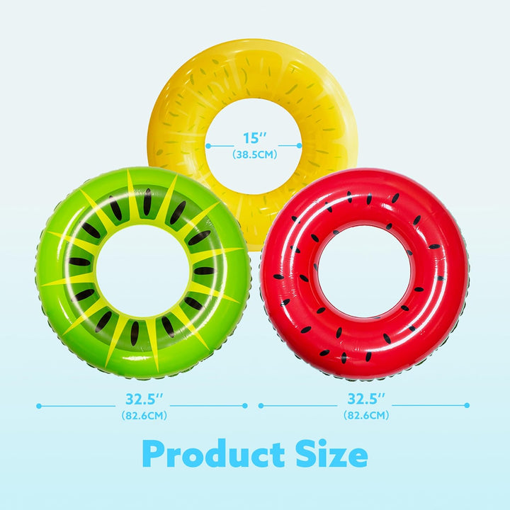 JOYIN 3 Pack Aufblasbarer Schwimmreifen mit Glitzern 32.5"/82.55cm, Schwimmring, Sommer Wasser Schwi