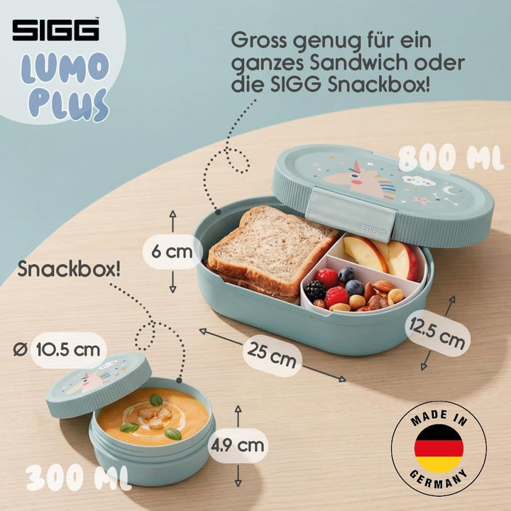 Sigg - Lumo Kinder Lunchbox Set 2 - Brotdose Kinder mit Fächern - Mikrowellen- &amp; Spülmaschinengeeign