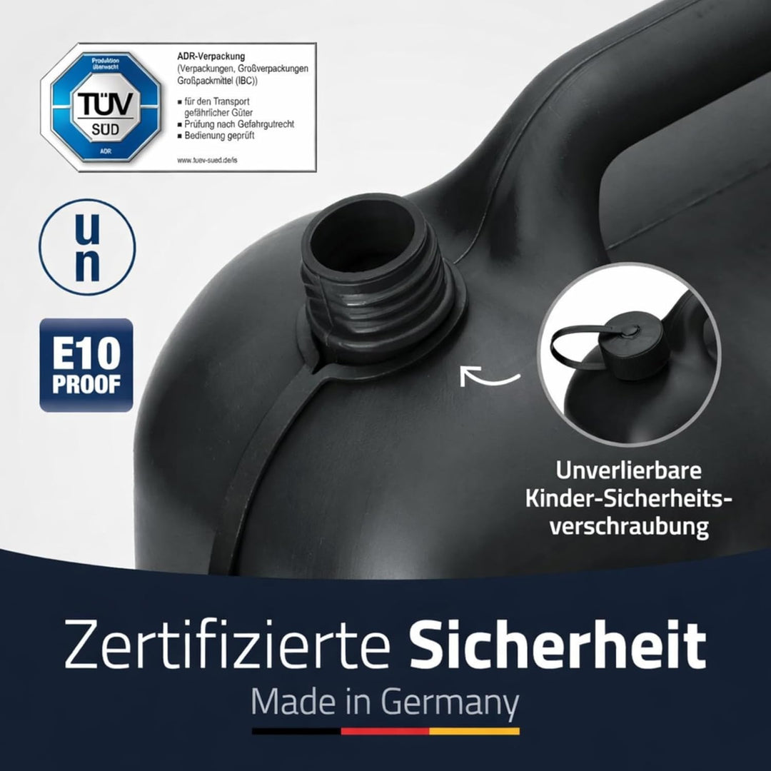 hünersdorff Kraftstoff-Kanister STANDARD 20l für Benzin, Diesel und andere Gefahrgüter, UN-Zulassung