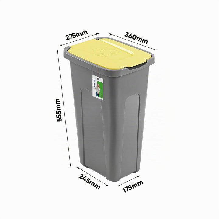 PAFEN Grosser Mülleimer 30l mit Deckel – 3er Set Abfallbehälter 550 x 275 x 370mm - Abfalleimer für