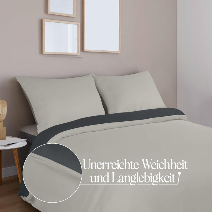 Utopia Bedding Bettwäsche 220x240 Set - Mikrofaser Bettbezug 240x220 cm + 2 Kissenbezüge 65x65 cm -