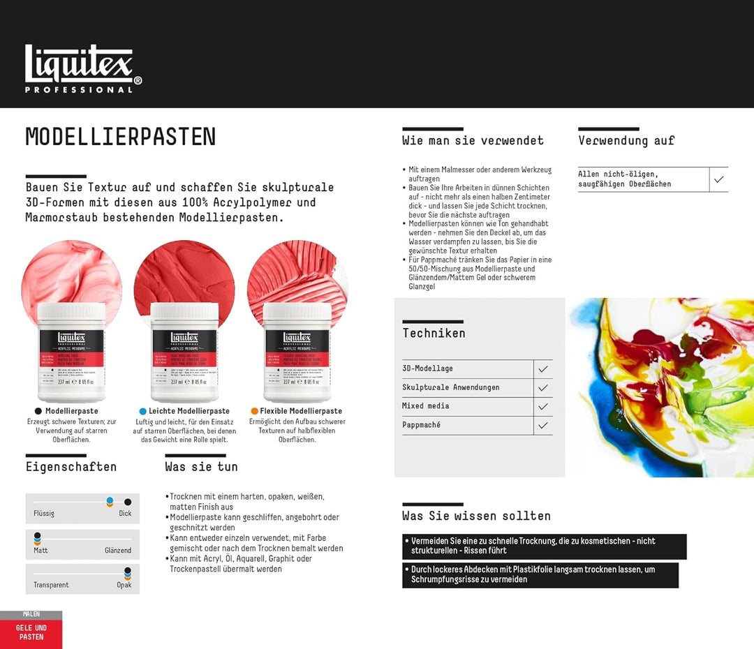 Liquitex 5516Professional Modellierpaste für Acrylfarben für grössere Strukturen, Skulpturen oder Ba
