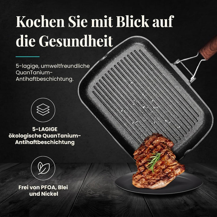 Wecook! Ecochef - Aluminium Non Stick Grill Pan - 34 X 24 cm, 34 X 24 cm