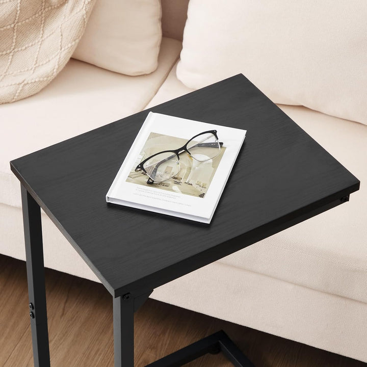 AMHANCIBLE Beistelltisch, Beistelltisch Couch, Couchtisch C Form, Sofatisch Schwarz 1, Schwarz 1
