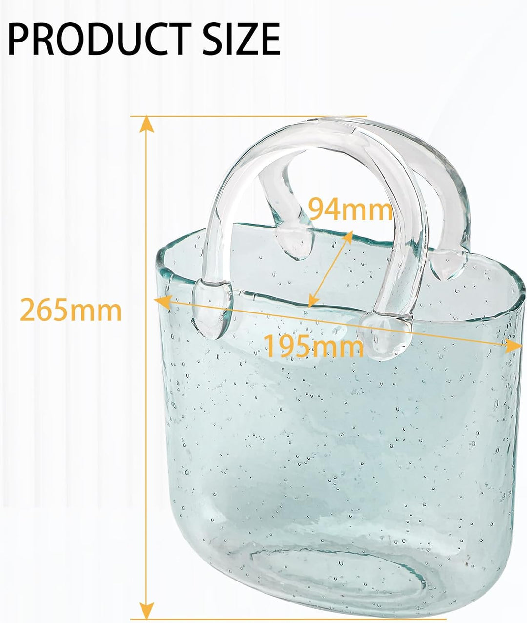 DBREAKS Glas Handtasche Vase, Tasche Glasvasen, Klare Handgemachte Vase, Kreative Bubble Handtasche
