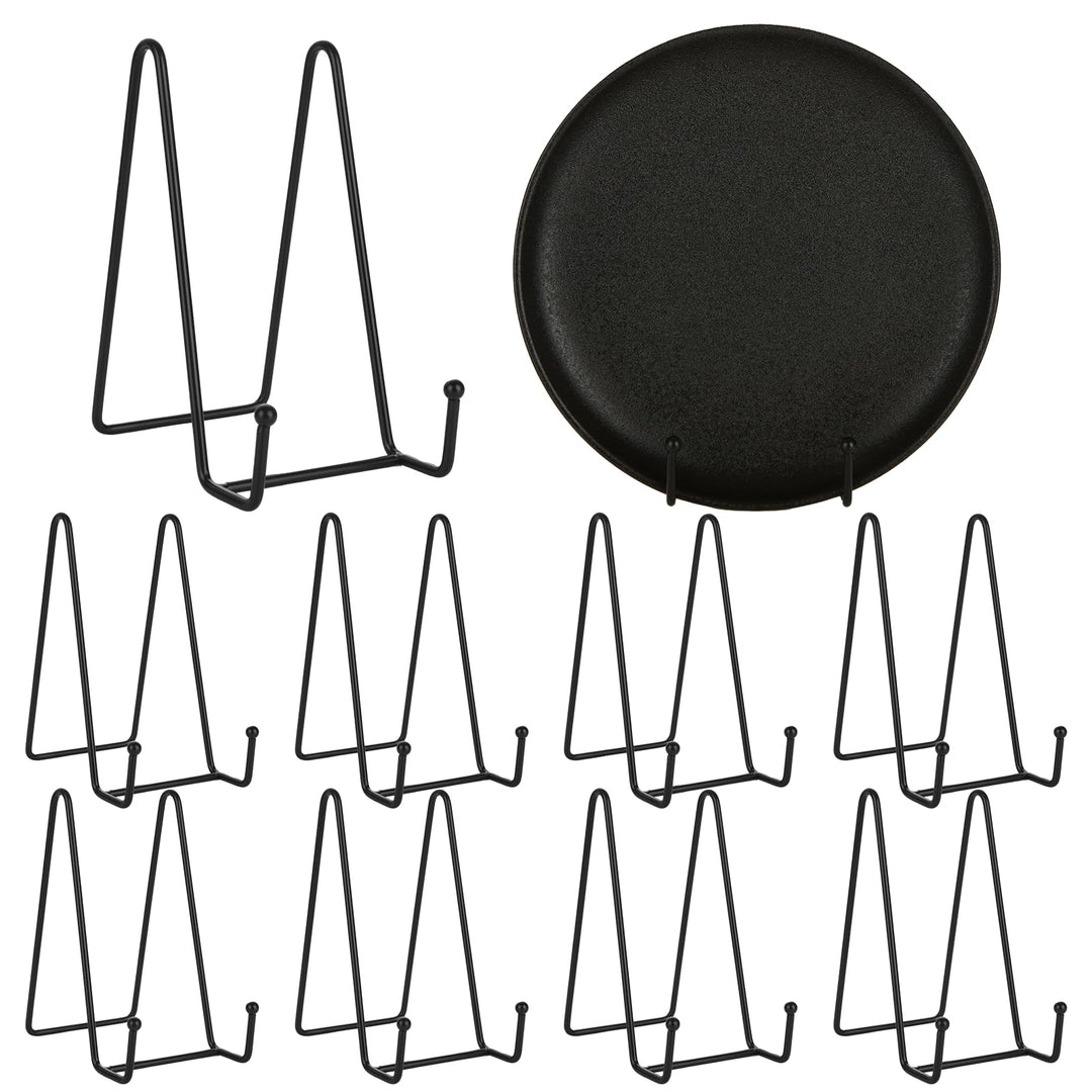 MIVIDE 10stk. Staffelei Teller Ständer, 6zoll Tellerständer Metall Schwarz, Tellerhalter Ständer für