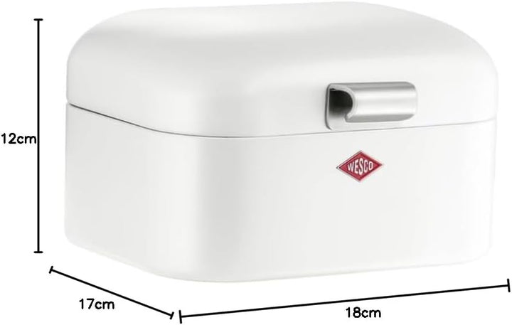 Wesco Mini Grandy Brotkasten in der Farbe weiss, pulverbeschichtetes Stahlblech, Lüftungslöcher und