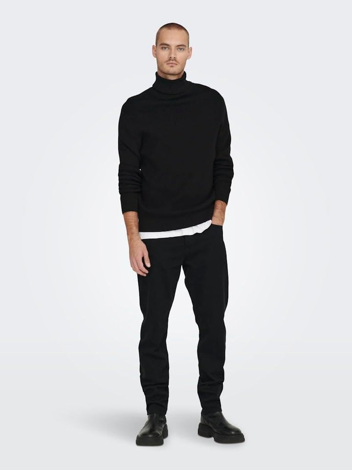 ONLY & SONS Male Strickpullover ONSPHIL Pullover XS Schwarz, XS Schwarz