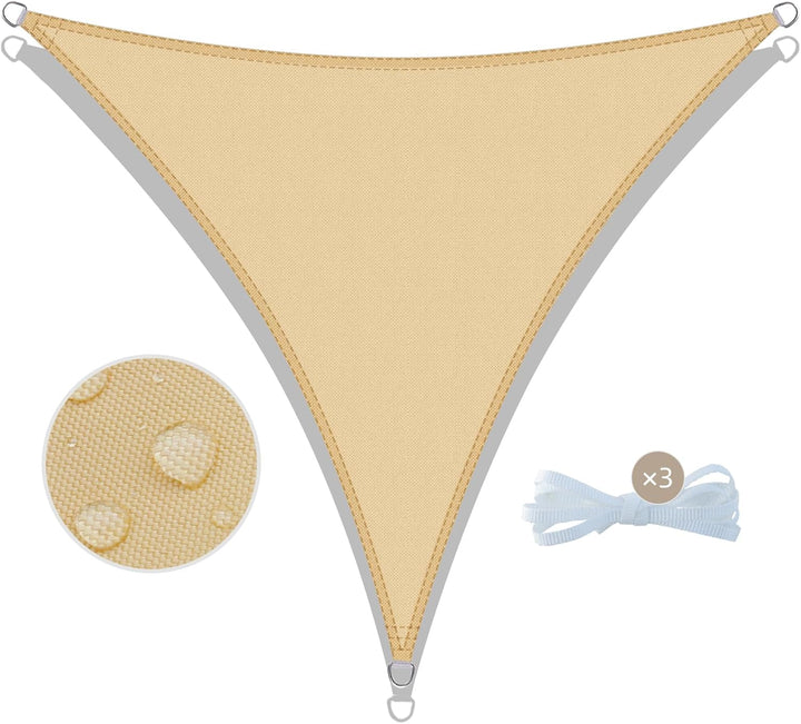 COOL AREA Sonnensegel Wasserdicht Dreieckig 5x5x5m Sonnenschutz UV Schutz Windschutz,Geeignet für Au