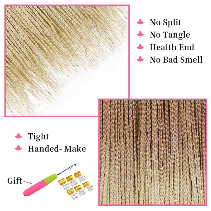 Box Crochet Braids Haarverlängerungen 6 Packs 24 Zoll Synthetische Flechtfrisur 22 Stränge/Pack Croc