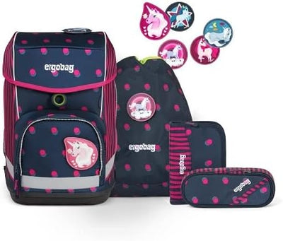 ergobag Cubo Set Ergonomischer Schulrucksack, 5 Stück Einheitsgrösse Schubi Dubär - Blau, Einheitsgr