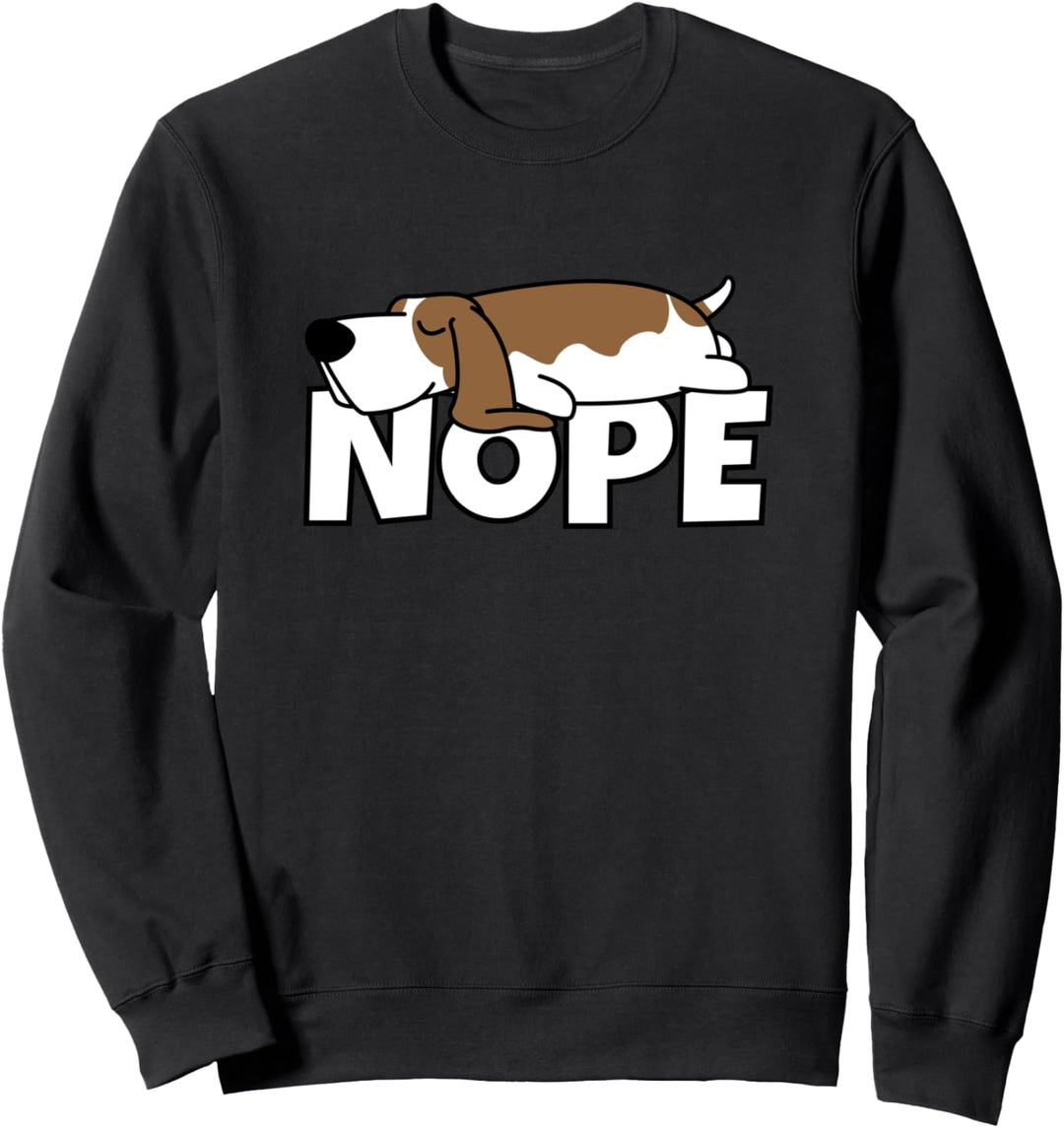 Nope T-Shirt Fauler Basset Hound Hund Lustiges Geschenk Süss Sweatshirt
