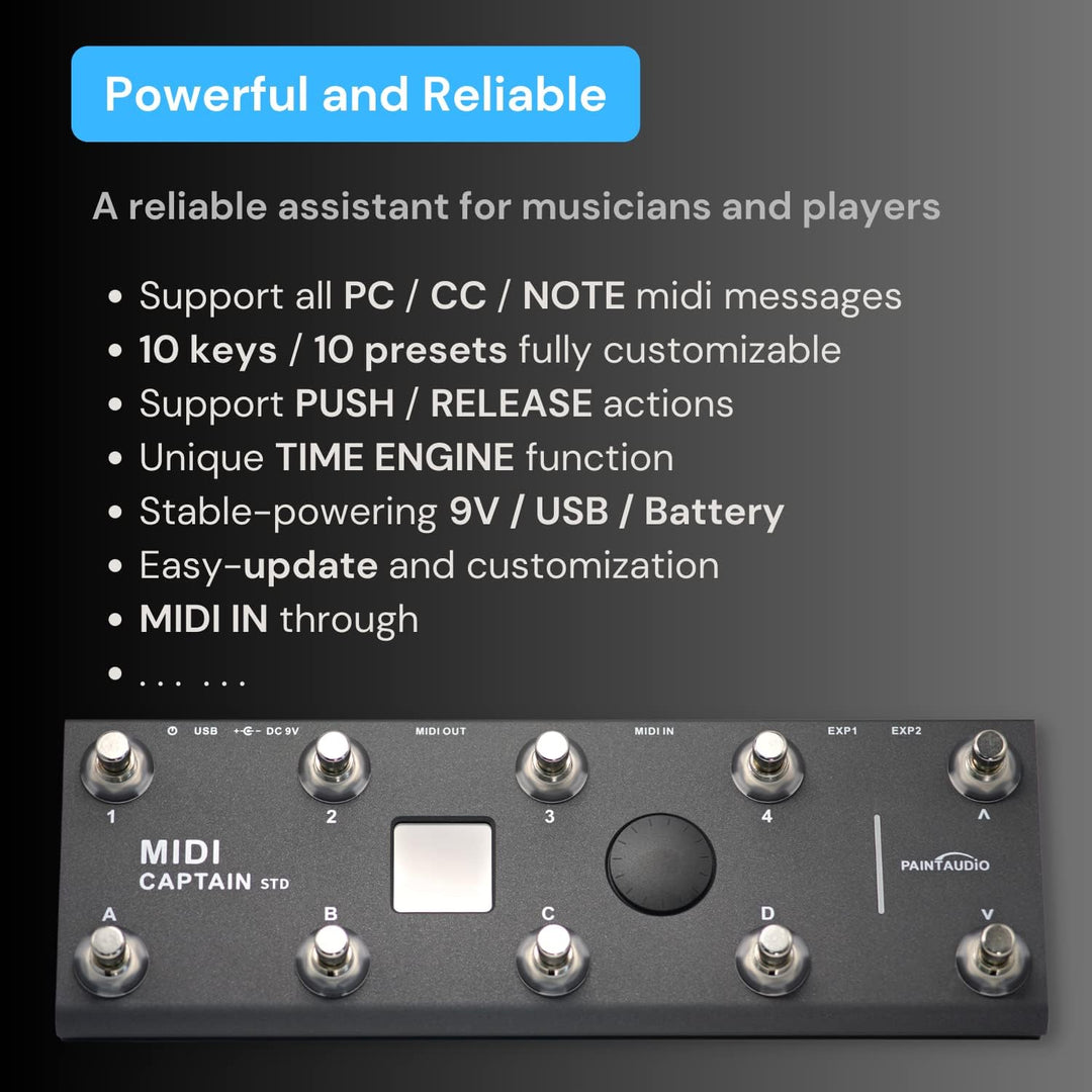 PAINTAUDIO MIDI Captain Foot Controller Multi-Effekt-Tastaturen, Synthesizer, USB-MIDI-Musik-Softwar