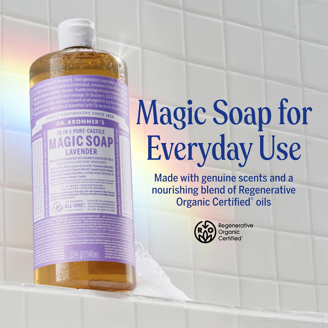Dr. Bronner, Kastilien-Flüssigseife, Bio-Lavendel, 946 ml 946 ml (1er Pack), 946 ml (1er Pack)