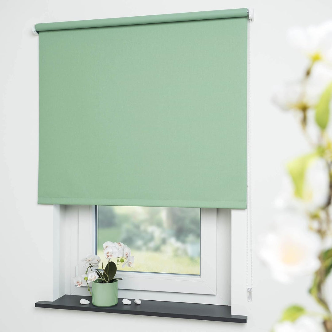 Liedeco® Rollo, Fenster Rollo, Kettenzug-Rollo / 92 x 180 cm (Breite x Höhe), blattgrün/Verdunkelnd,