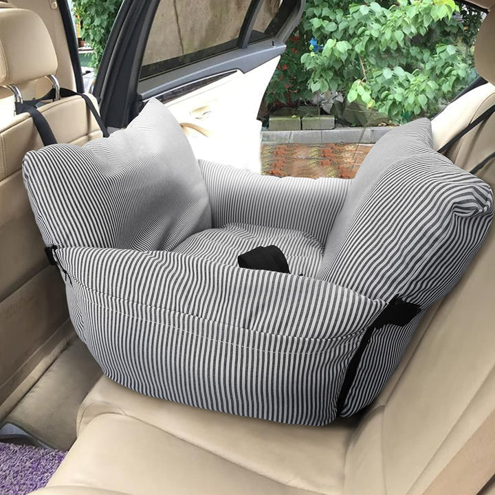 Johnear Autositz Sitzerhöhung für Mittlere Hunde 2 in 1 Hundebett Auto Reise mit 2 Taschen，geeignet