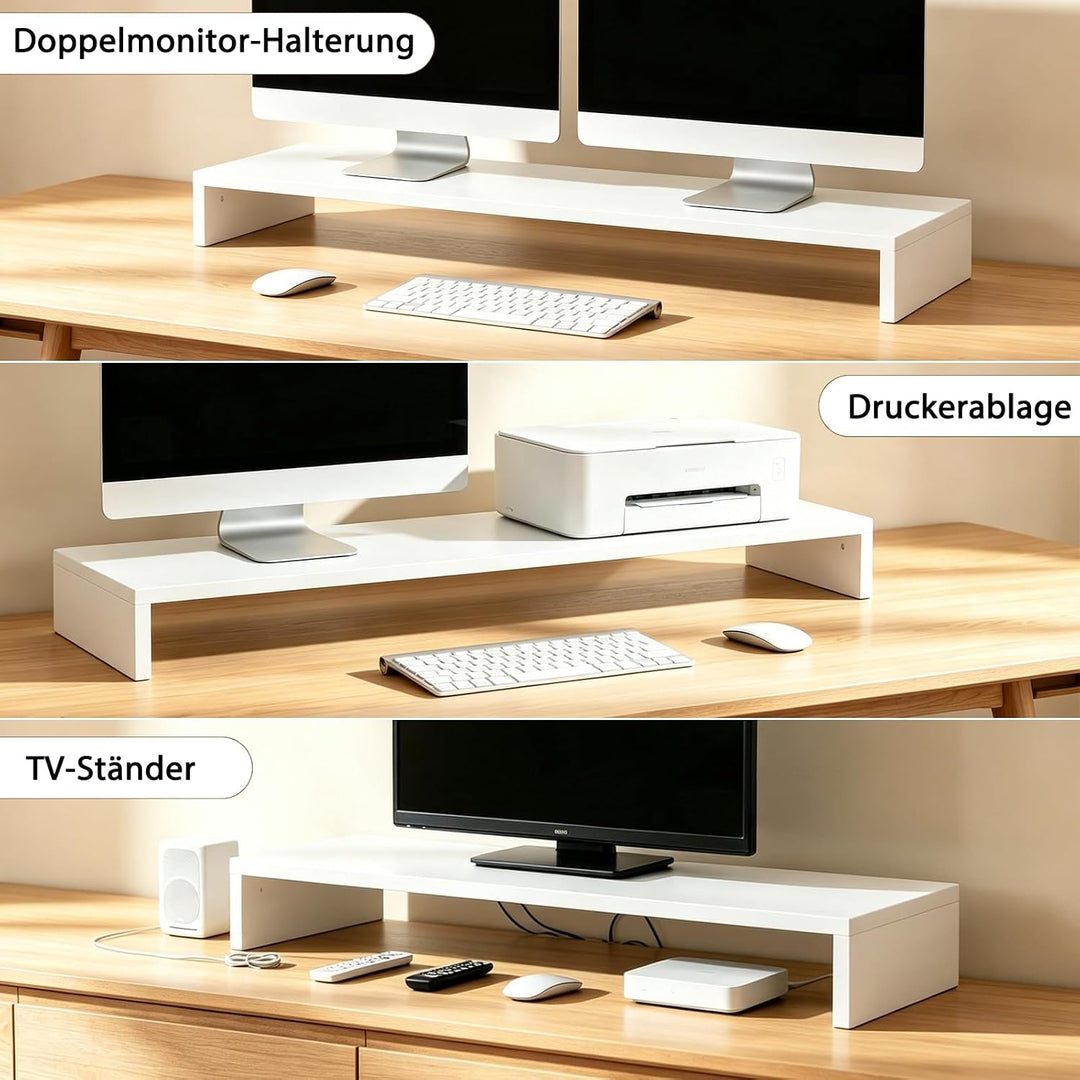 Monitorständer Holz, ergonomische Monitorerhöhung für Schreibtisch, passend für PC, Laptop und TV,Sc