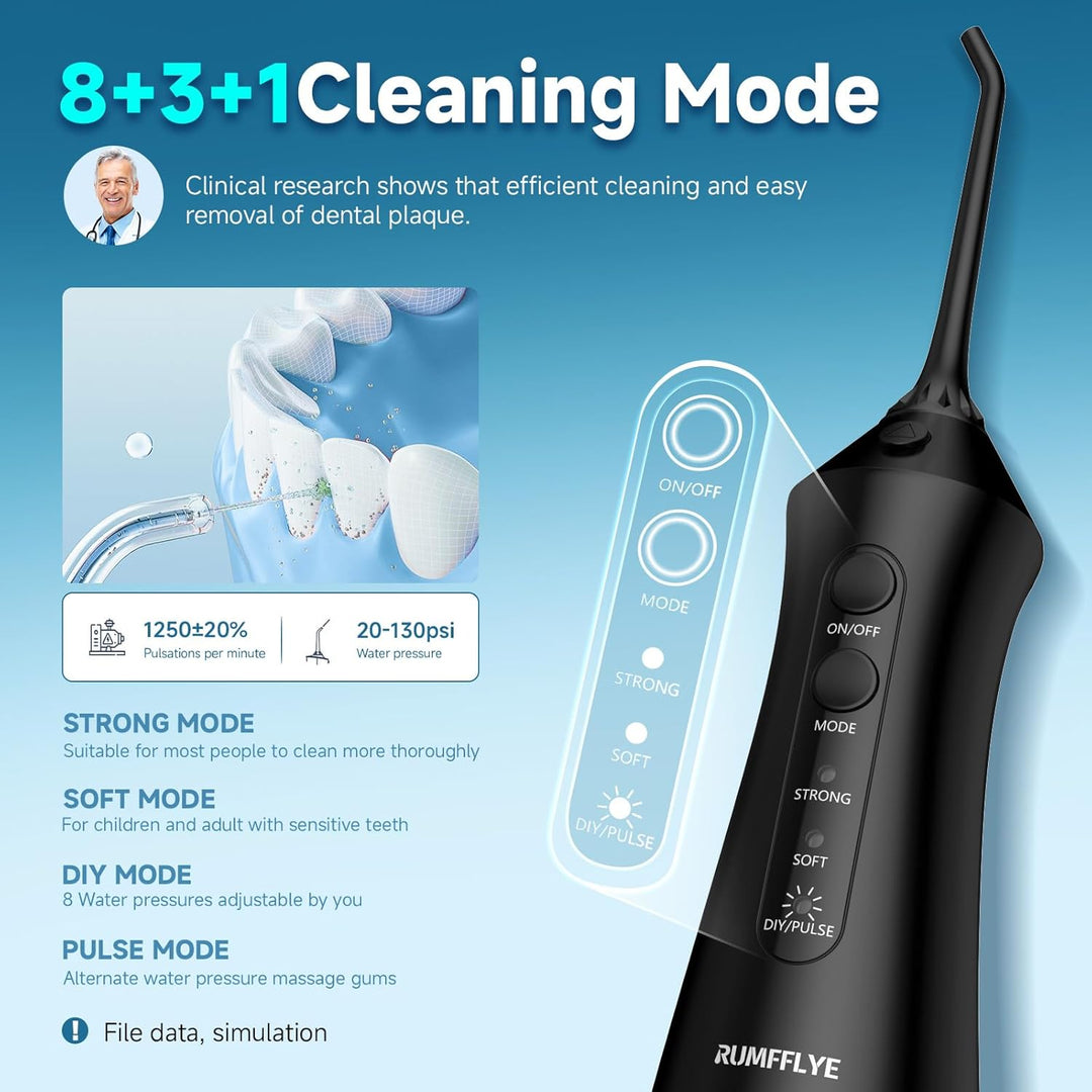 Munddusche Kabellos 4 Modi 12 Stufen Water Flosser 0.6MM Wasserstrahl Oral Elektrische Zahnseide Zah