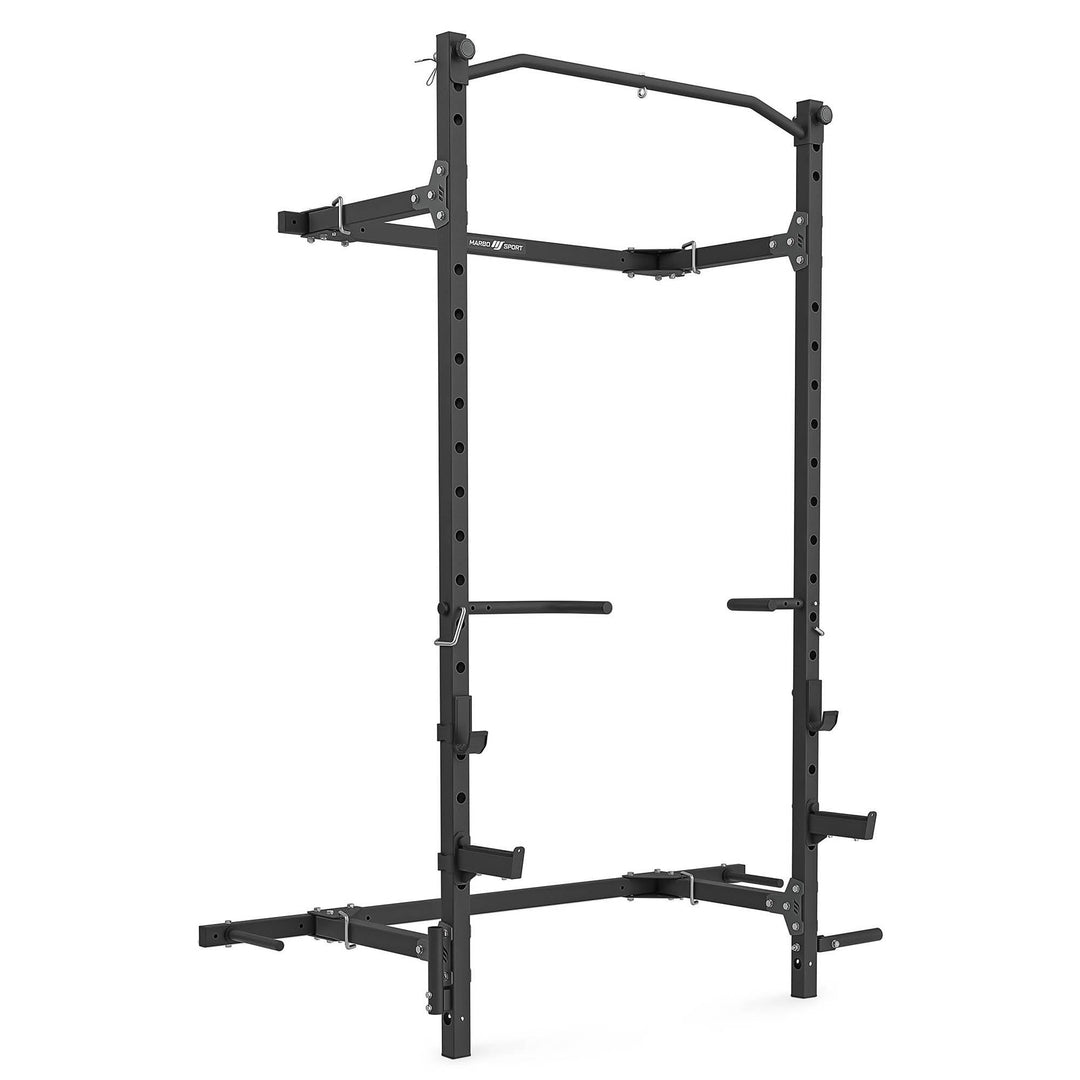 Marbo Sport Dip-Station, Klimmzugstange, Klappbares Power Rack mit Landmine-Griff MS-U114 2.0