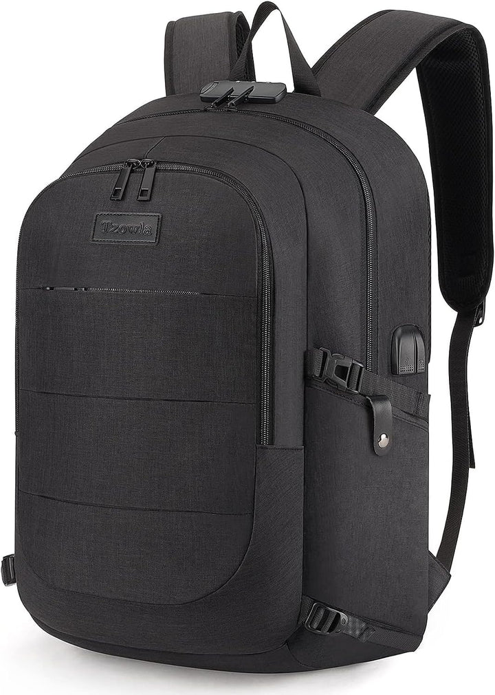 Tzowla Anti Diebstahl Laptop Rucksack für Herren,Rucksack Wasserdicht mit USB-Ladeanschluss und Schl